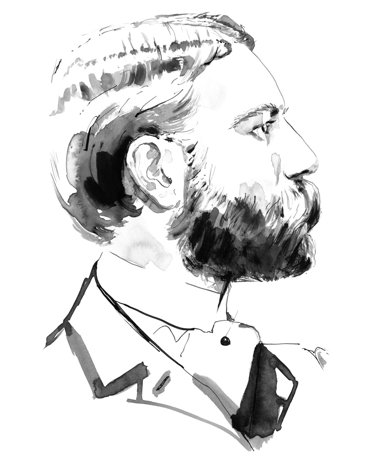 Jacques Guerlain (1874-1963), parfumeur créateur de L'Heure Bleue, Mitsouko, Shalimar, portrait aquarelle officiel