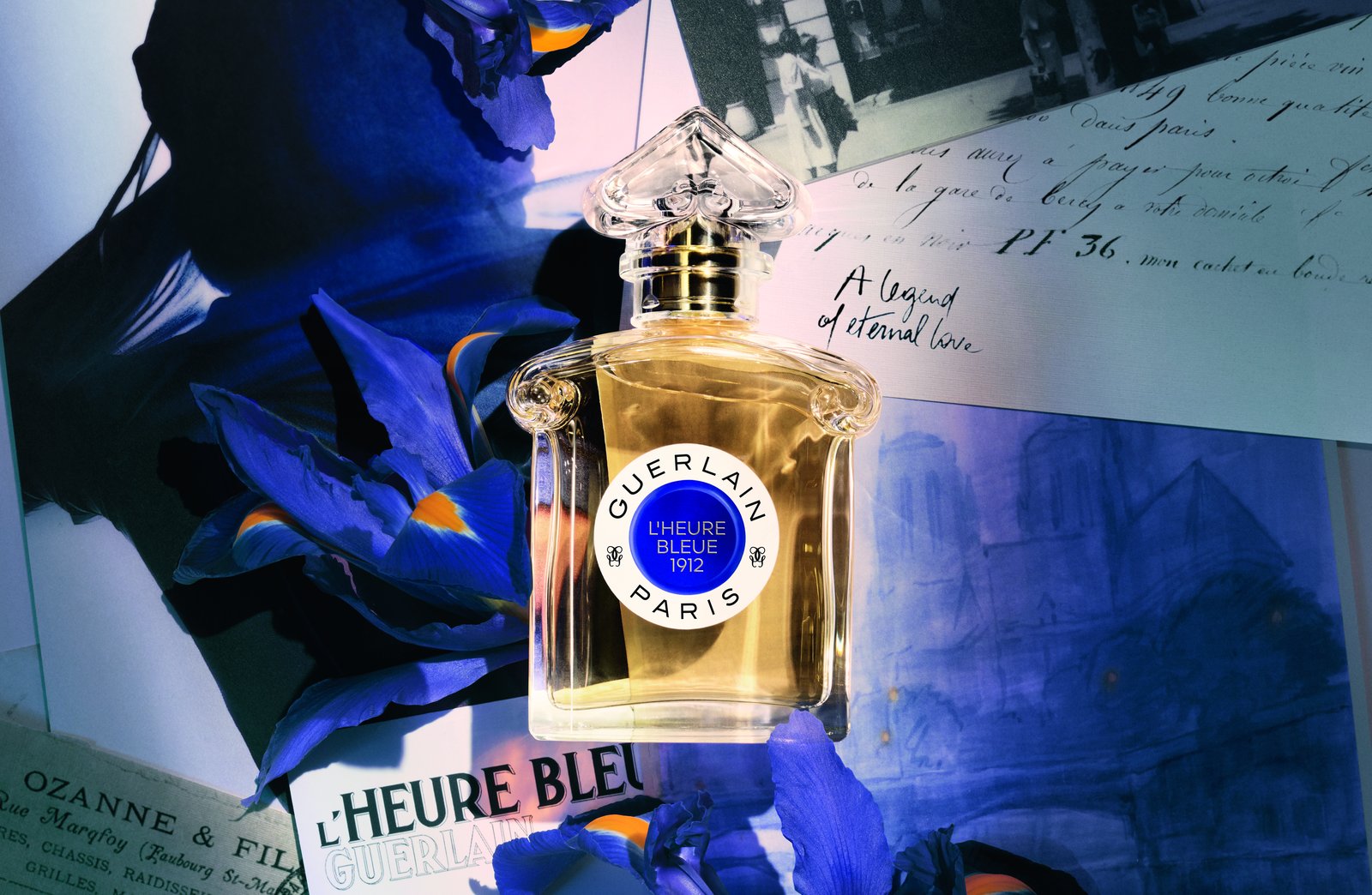 L'Heure Bleue de Guerlain 1912, packshot officiel close-up du flacon